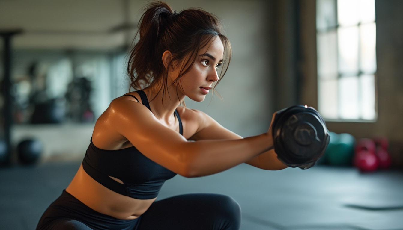 Woman doing a heavy squat in squat-proof leggings